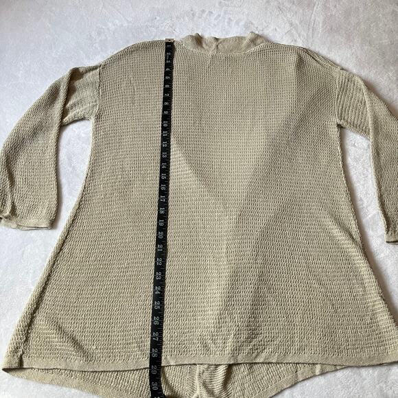 J. Jill Linen Blend Knit Lightweight Open Front Beach Cardigan Size L Neutral - Picture 10 of 10